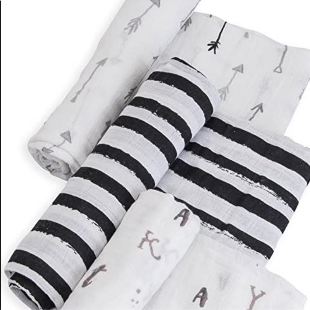 Little Unicorn Black and White Muslin Swaddle Blanket Set